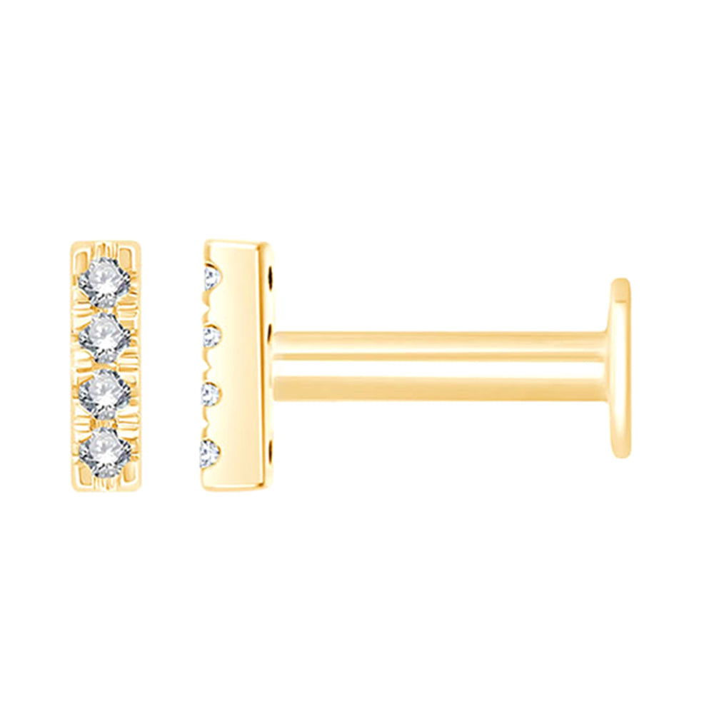 10Kt Yellow Gold Diamond 1/50Ctw Earring