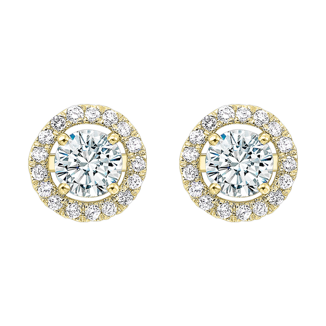 14Kt Yellow Gold Diamond 1/5Ctw Earring