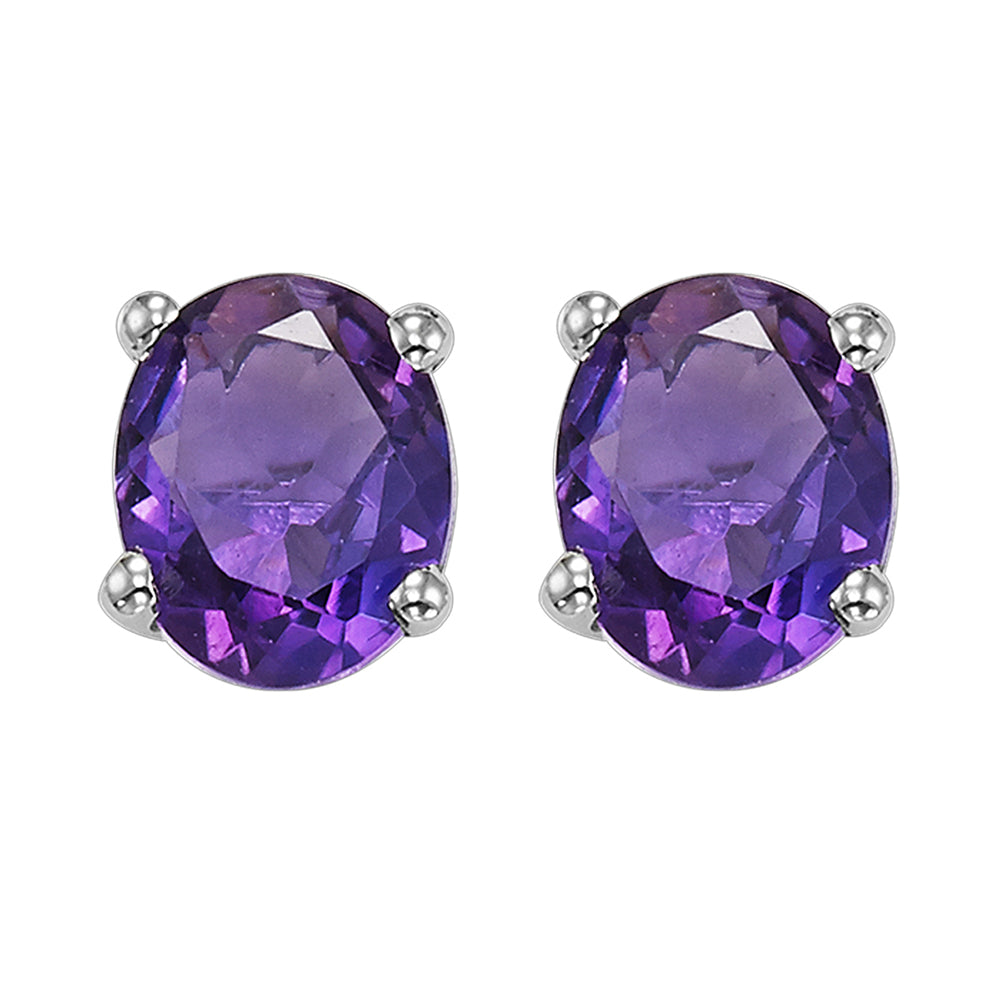 14Kt White Gold Amethyst 3/4Ctw Earring