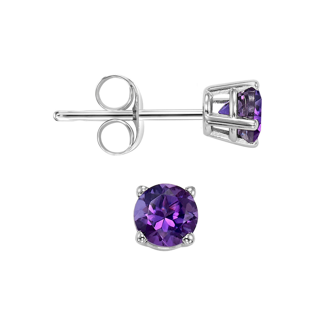 14Kt White Gold & Amethyst 1/2Ctw Earring