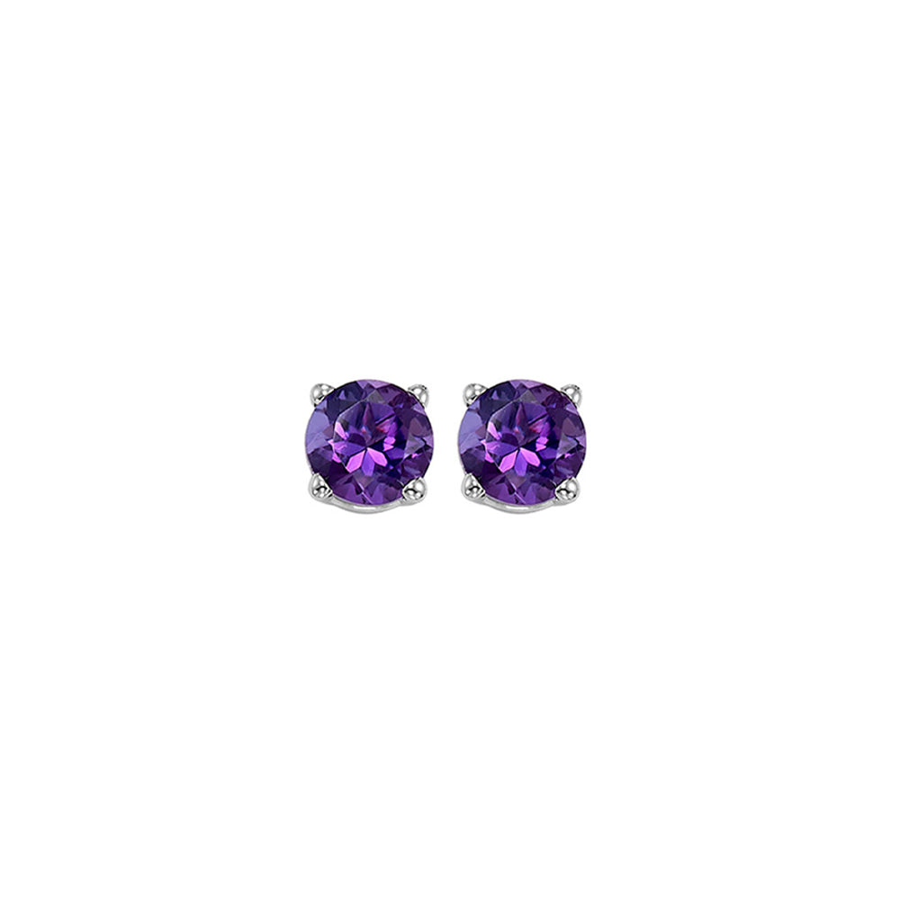 14Kt White Gold Amethyst 3/4Ctw Earring