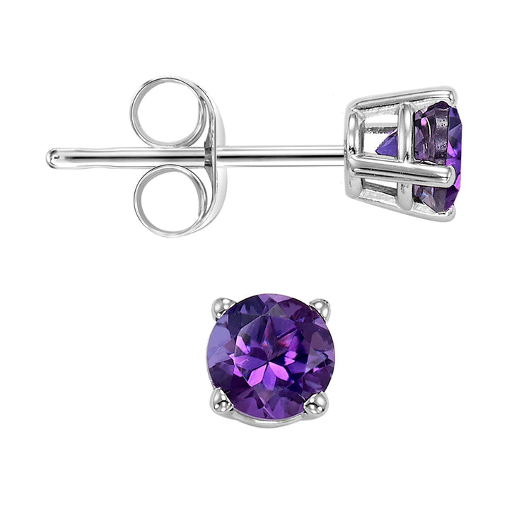 14Kt White Gold Amethyst 1Ctw Earring