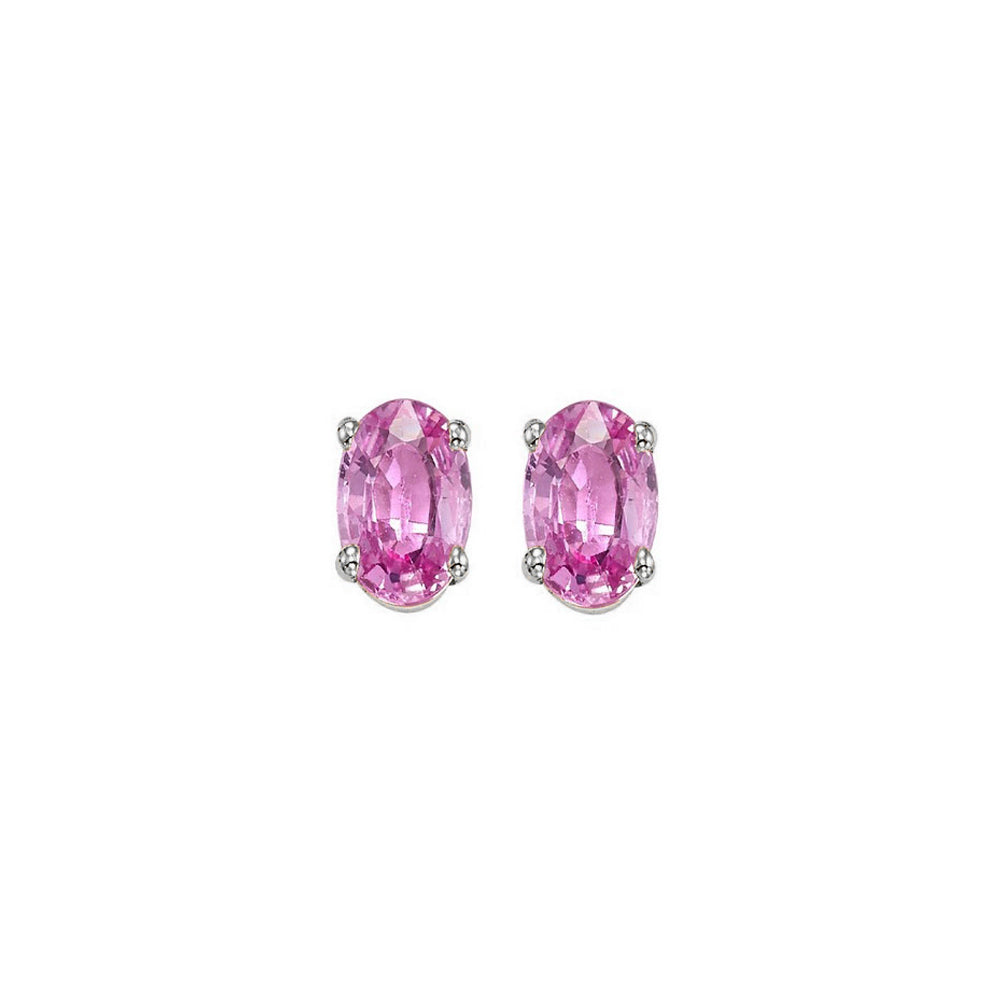 14Kt White Gold Pink Sapphire 7/8Ctw Earring