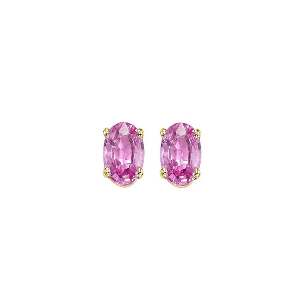14Kt Yellow Gold Pink Sapphire 7/8Ctw Earring