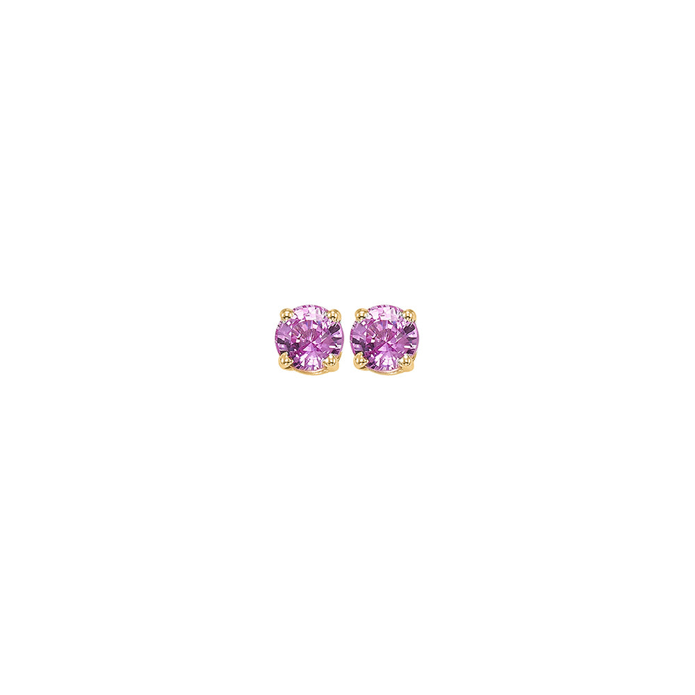 14Kt Yellow Gold Pink Sapphire 1/4Ctw Earring