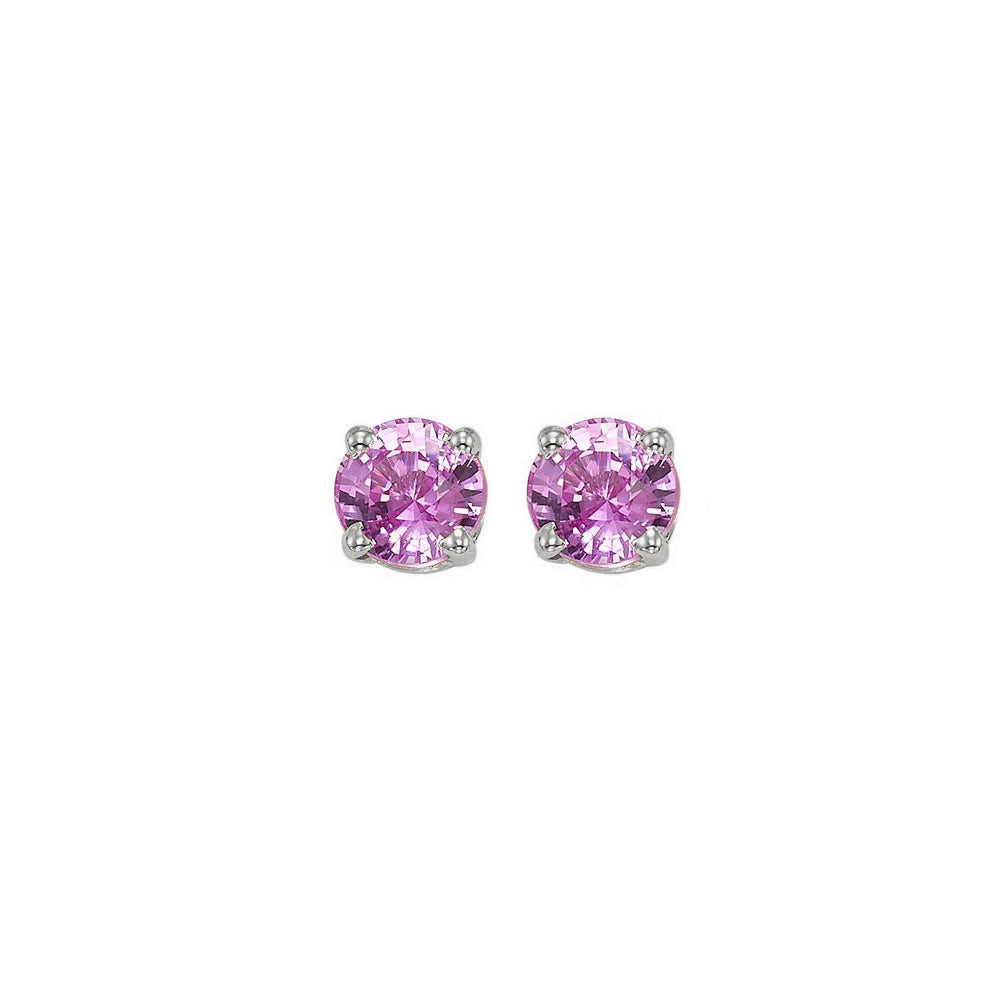 14Kt White Gold Pink Sapphire 1/2Ctw Earring
