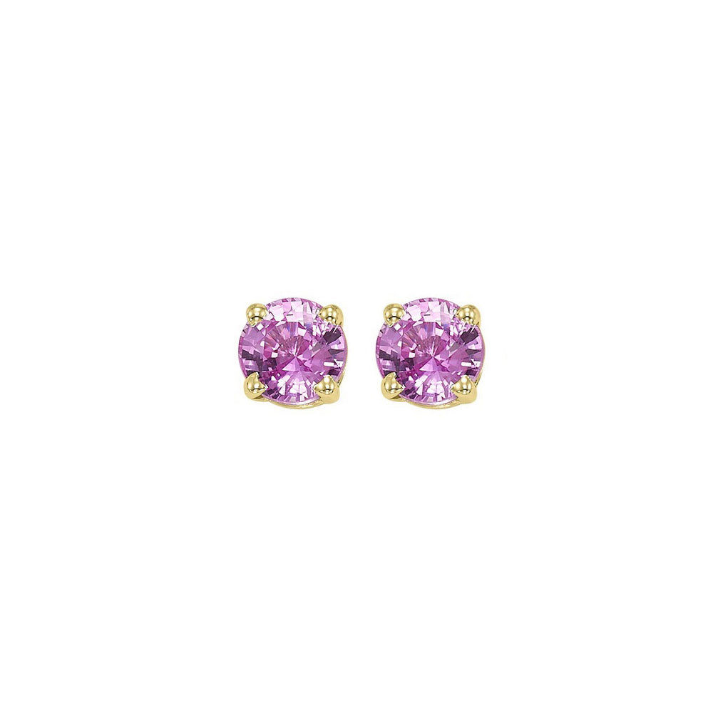 14Kt Yellow Gold Pink Sapphire 1/2Ctw Earring