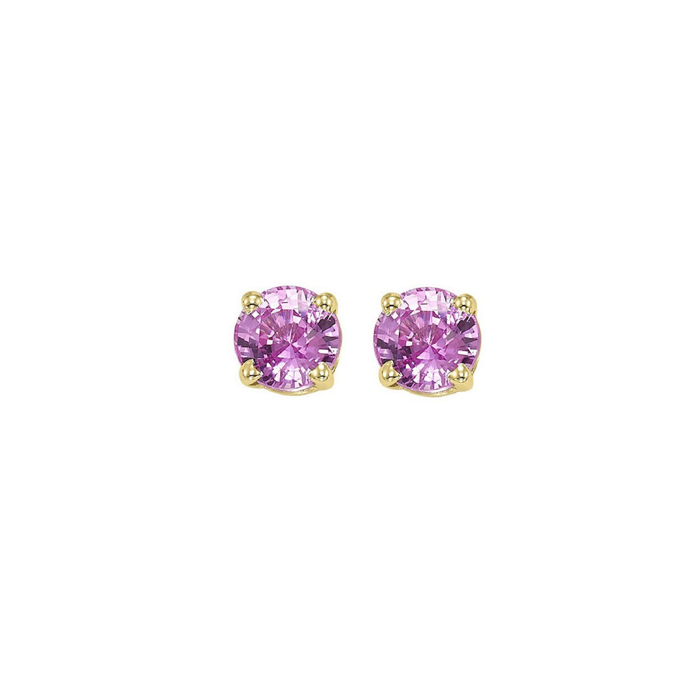 14Kt Yellow Gold Pink Sapphire 7/8Ctw Earring