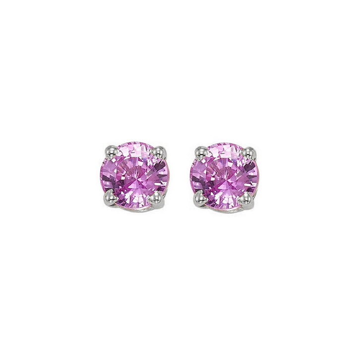 14Kt White Gold & Pink Sapphire 1Ctw Earring