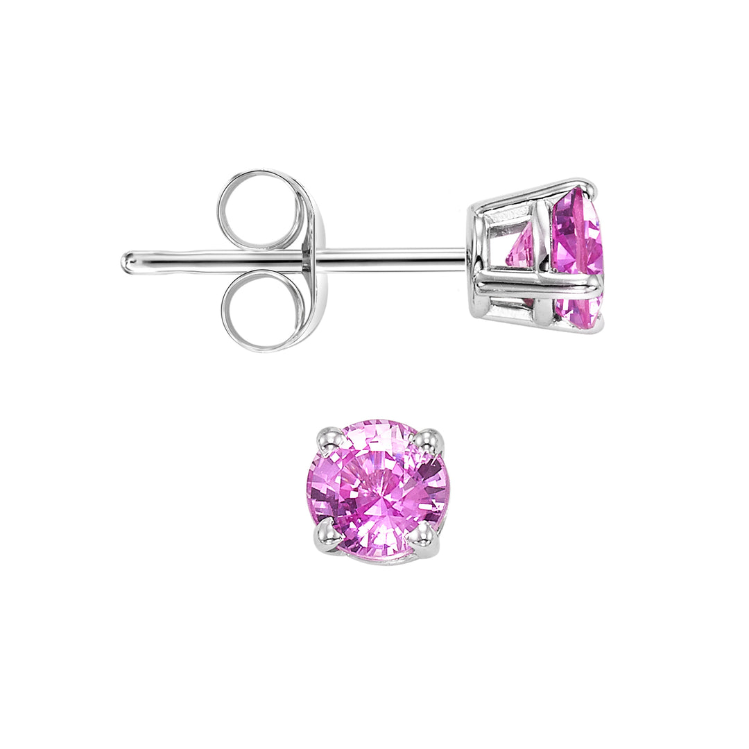 14Kt White Gold Pink Tourmaline 1/2Ctw Earring