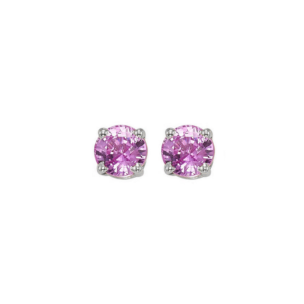14Kt White Gold Pink Tourmaline 1/2Ctw Earring