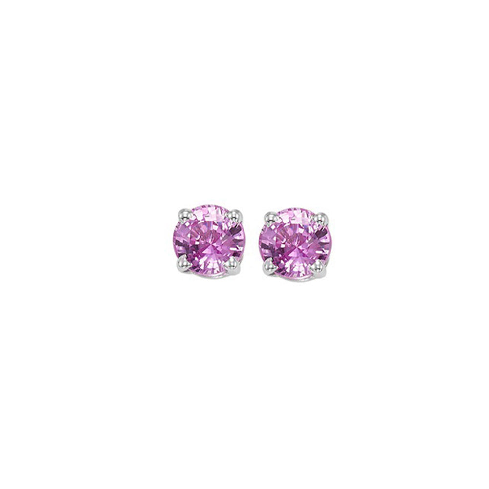 14Kt White Gold Pink Tourmaline 1Ctw Earring