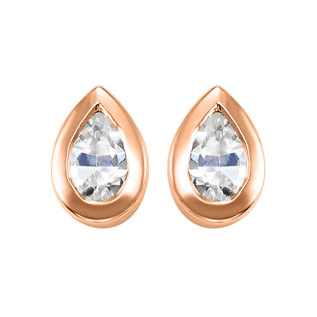 14Kt Rose Gold Diamond 1/6Ctw Earring