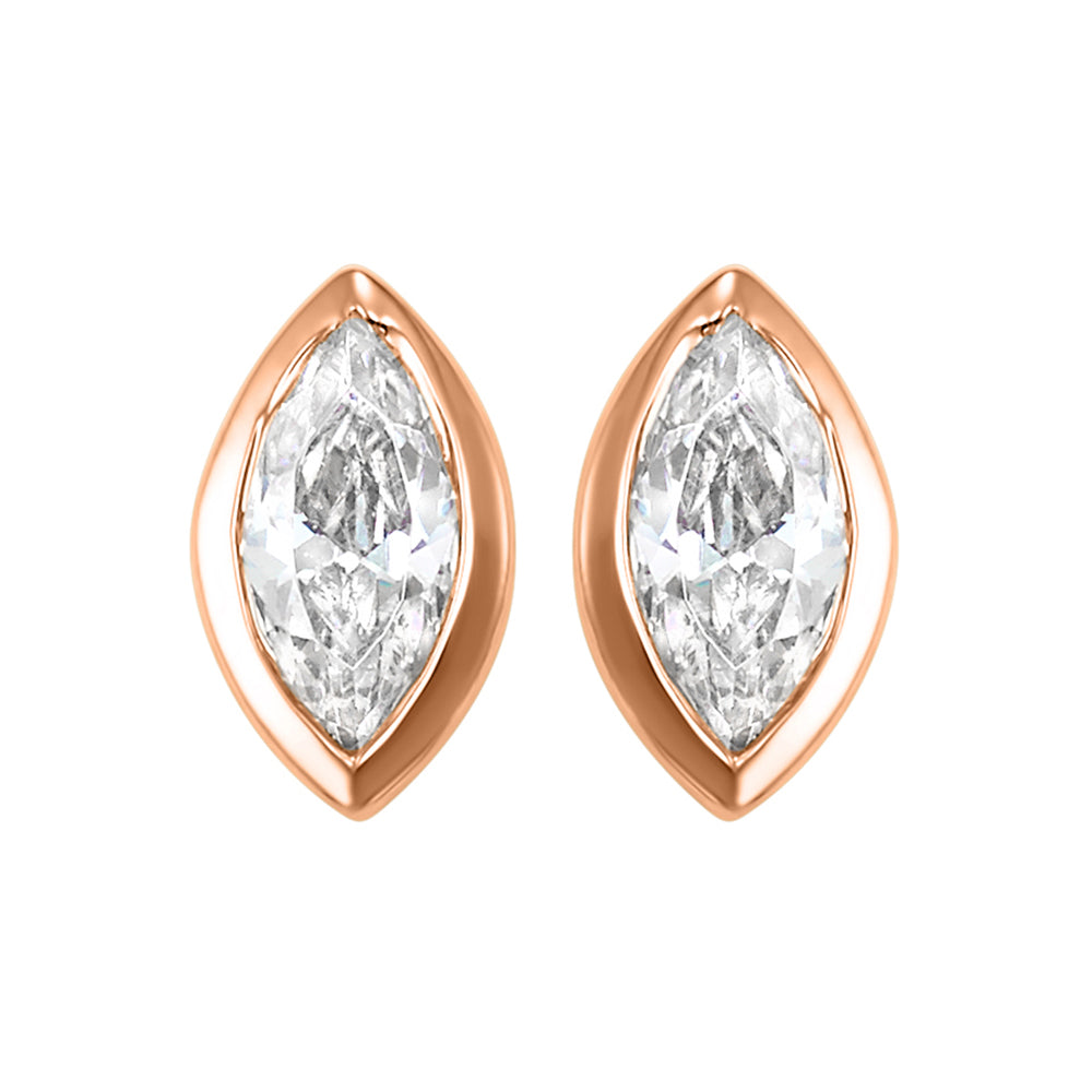 14Kt Rose Gold Diamond 1/6Ctw Earring