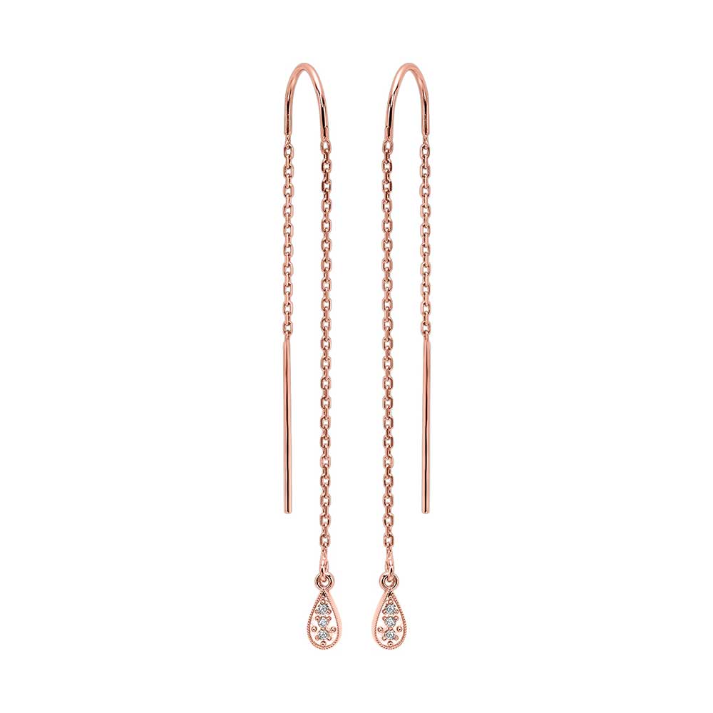 14Kt Rose Gold Diamond 1/20Ctw Earring