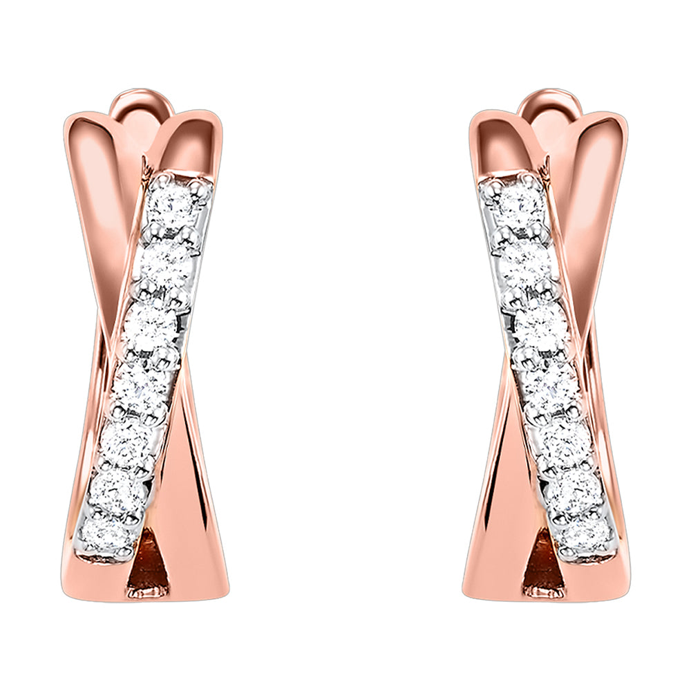 10Kt Rose Gold Diamond 1/6Ctw Earring