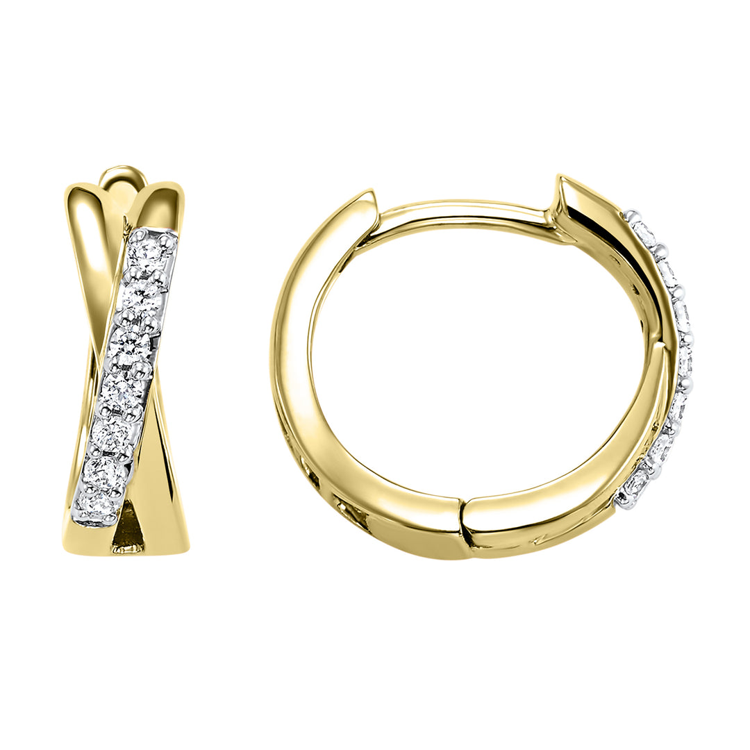 10Kt Yellow Gold Diamond 1/6Ctw Earring