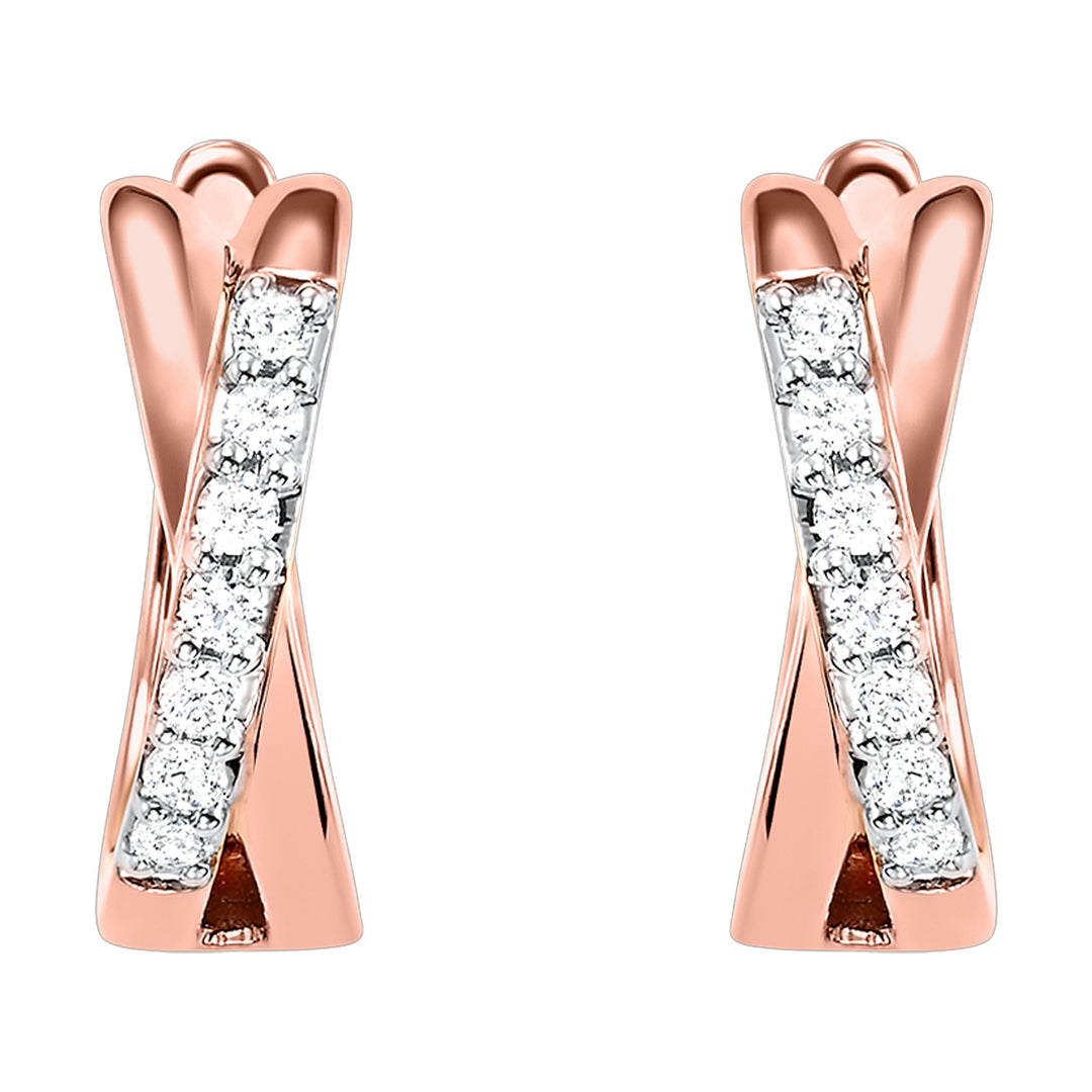 10Kt Rose Gold Diamond 1/6Ctw Earring