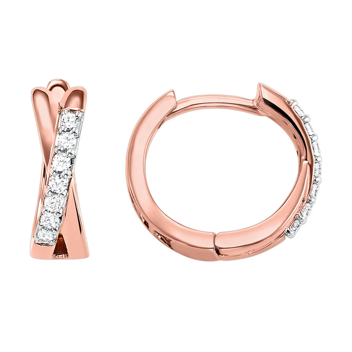 10Kt Rose Gold Diamond 1/6Ctw Earring