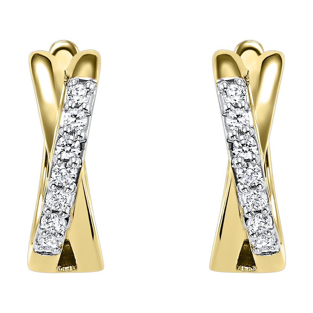 10Kt Yellow Gold Diamond 1/6Ctw Earring