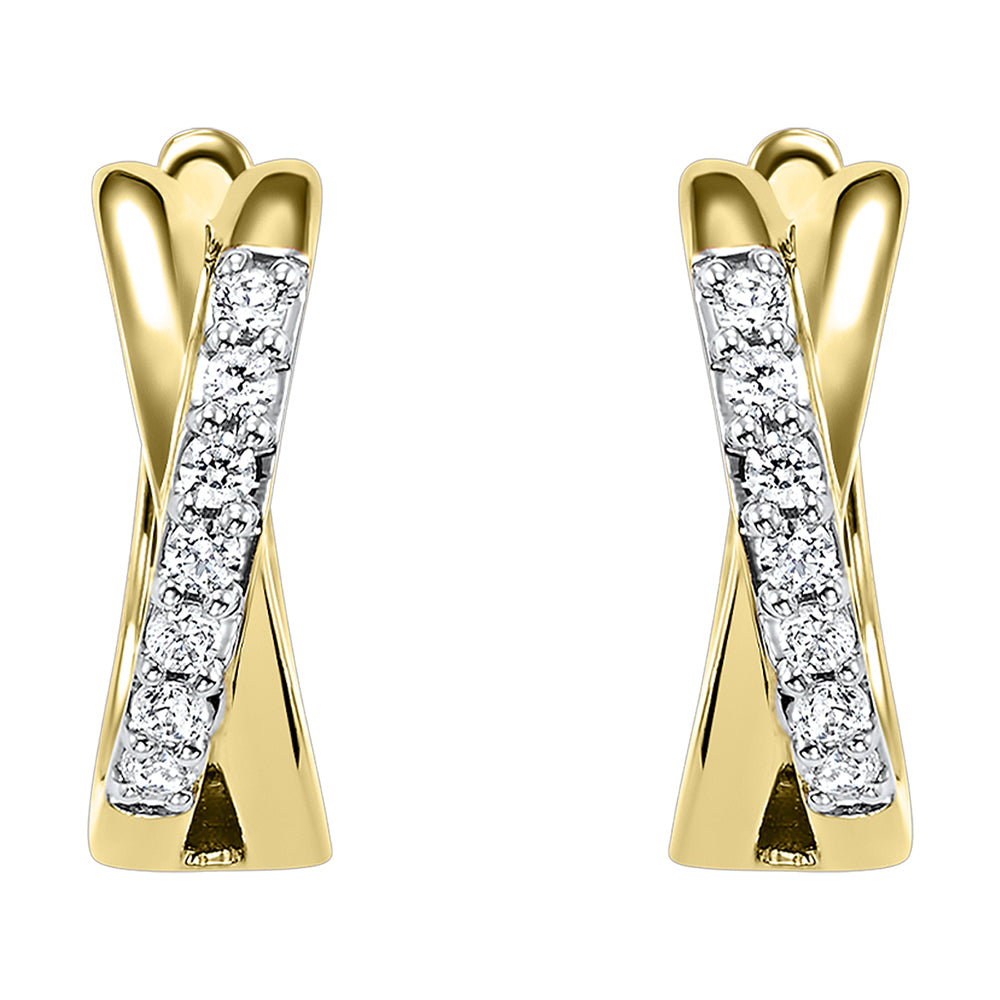 10Kt Yellow Gold Diamond 1/6Ctw Earring