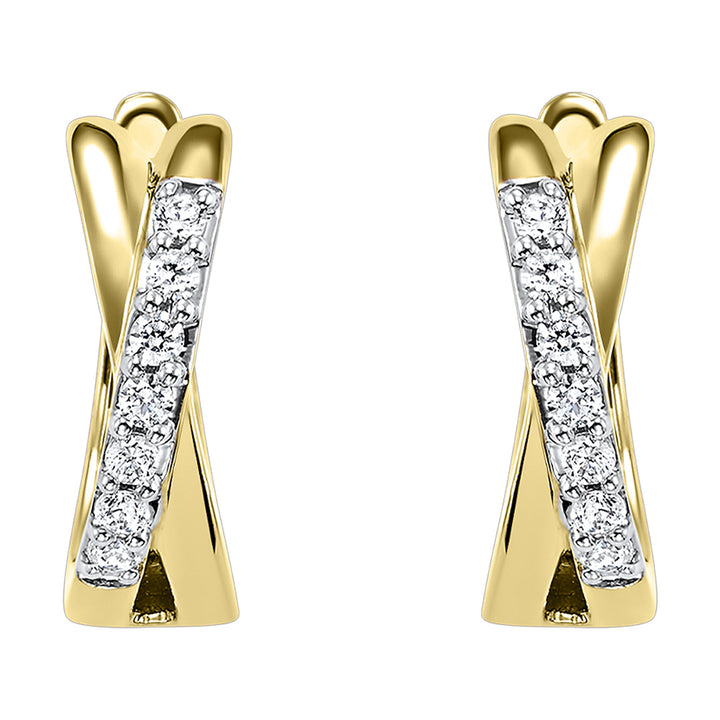10Kt Yellow Gold Diamond 1/6Ctw Earring