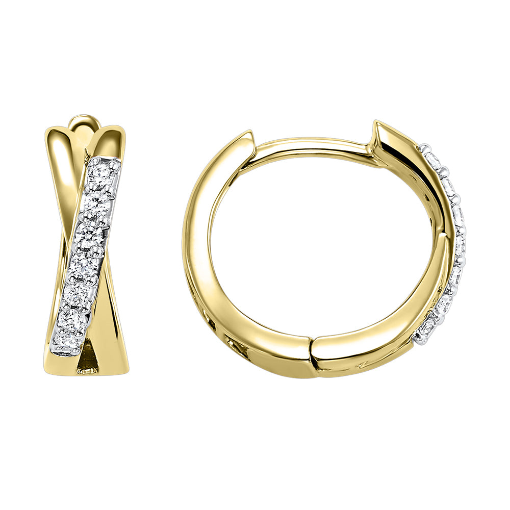 10Kt Yellow Gold Diamond 1/6Ctw Earring