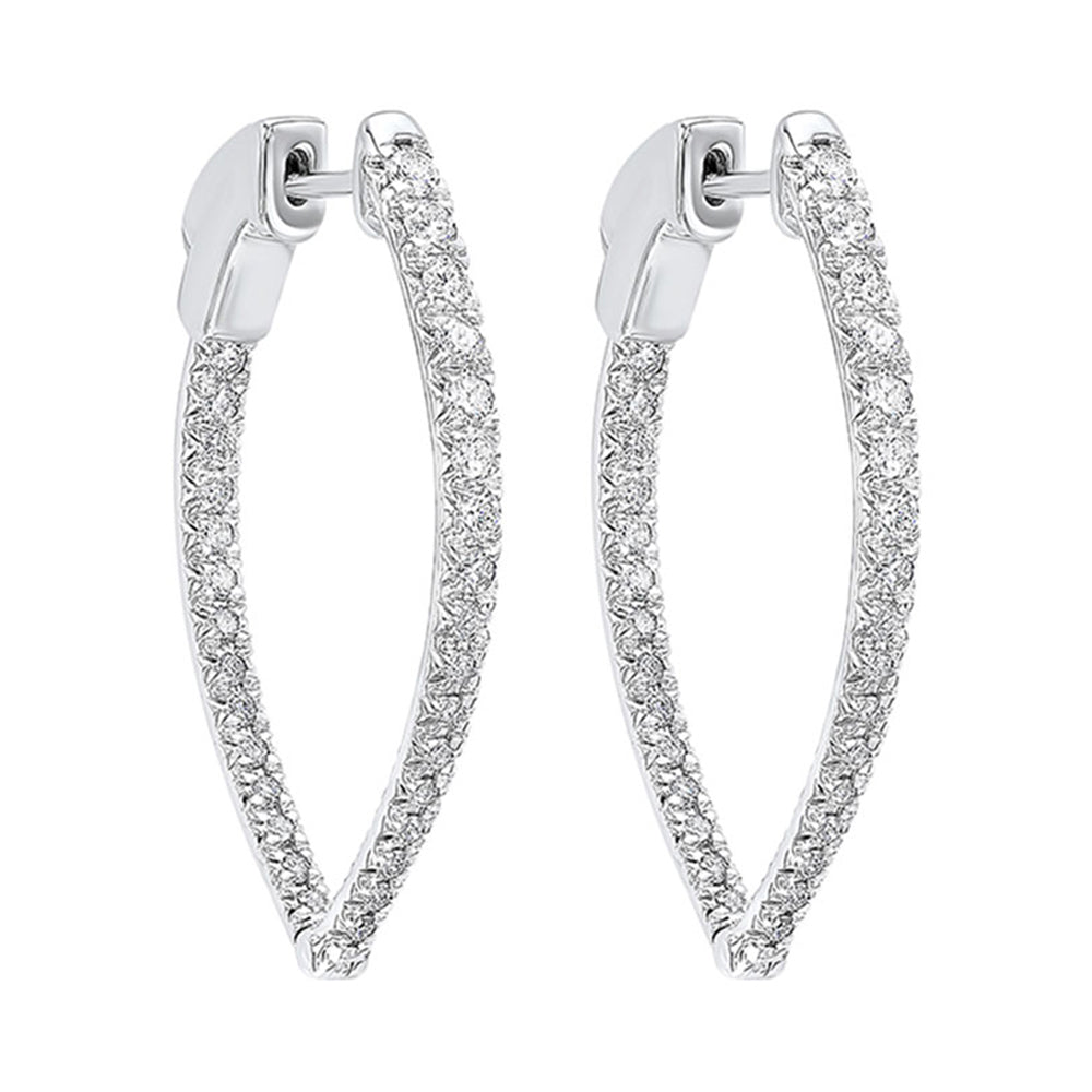 14Kt White Gold Diamond 1Ctw Earring