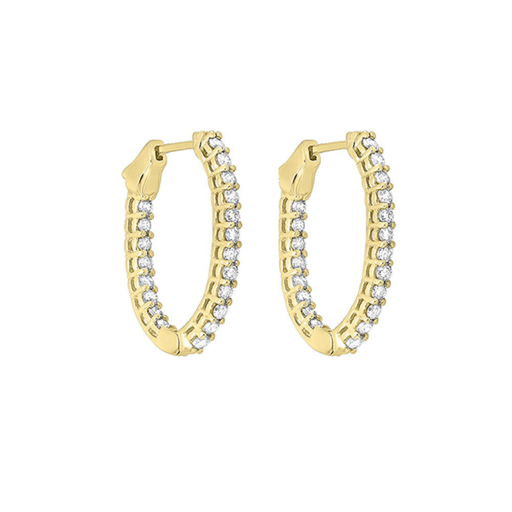 14Kt Yellow Gold Diamond 1Ctw Earring
