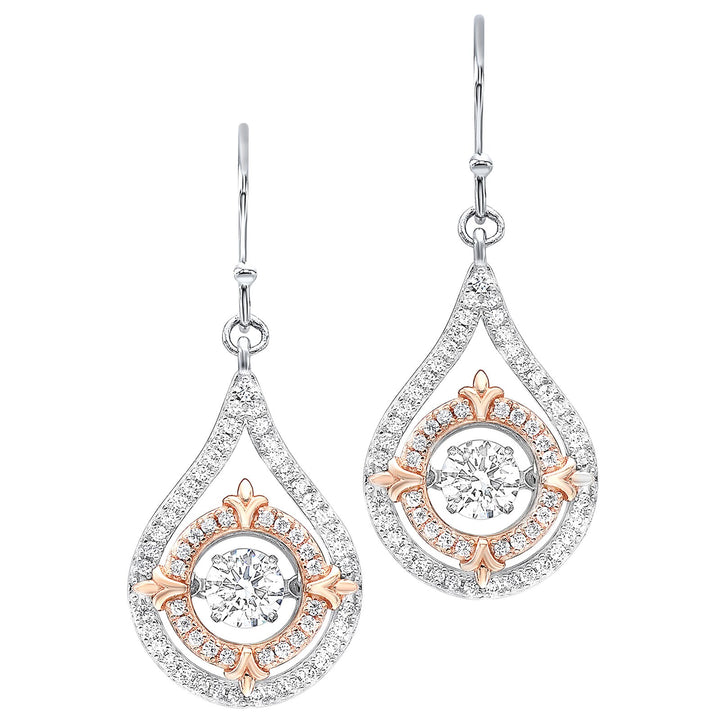 Silver White Rose Earring