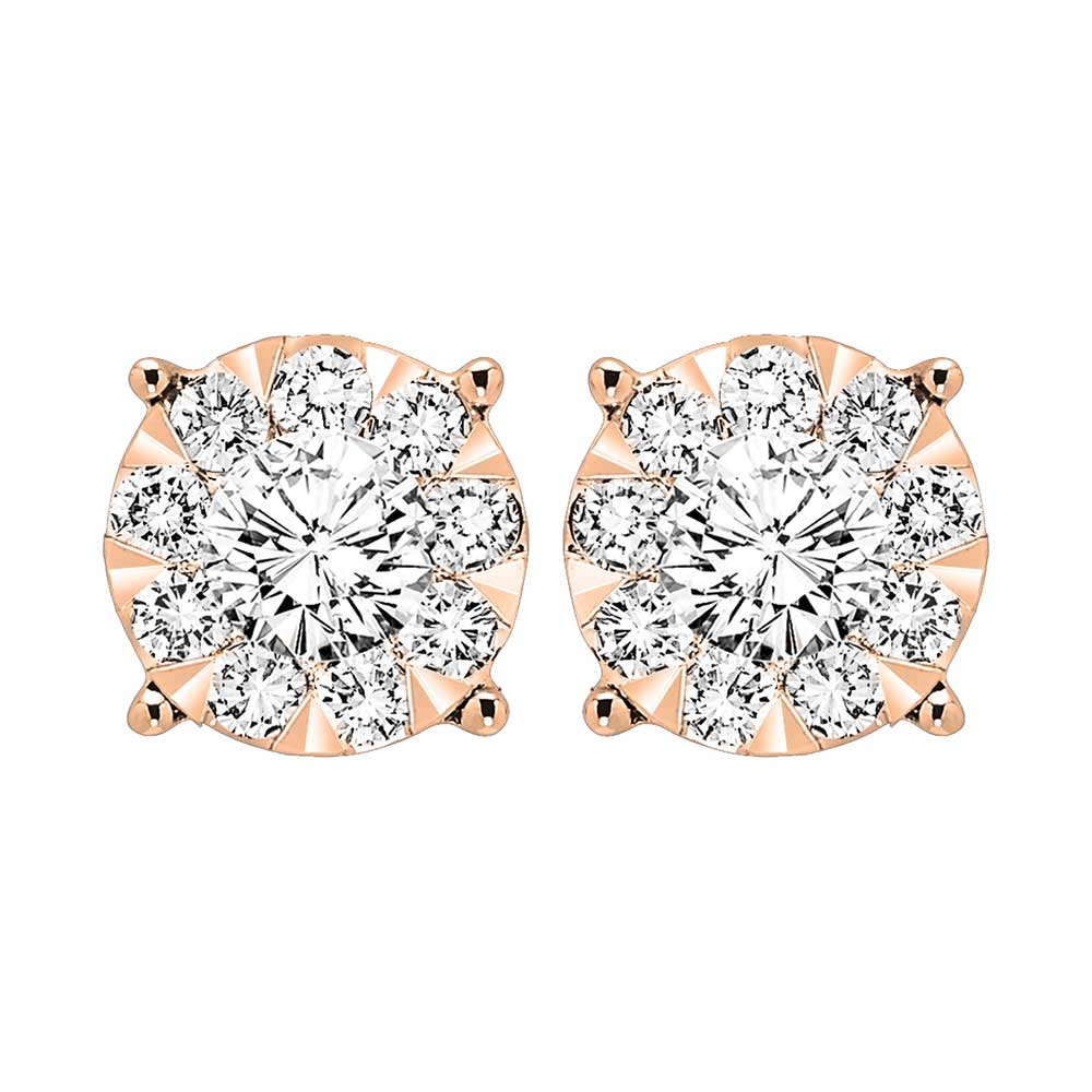 14Kt Rose Gold Diamond 1/4Ctw Earring