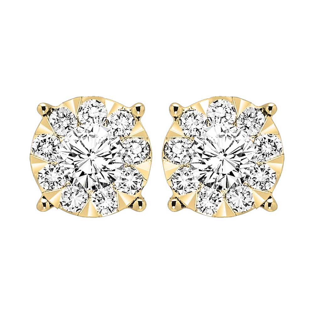 14Kt Yellow Gold Diamond 1/4Ctw Earring