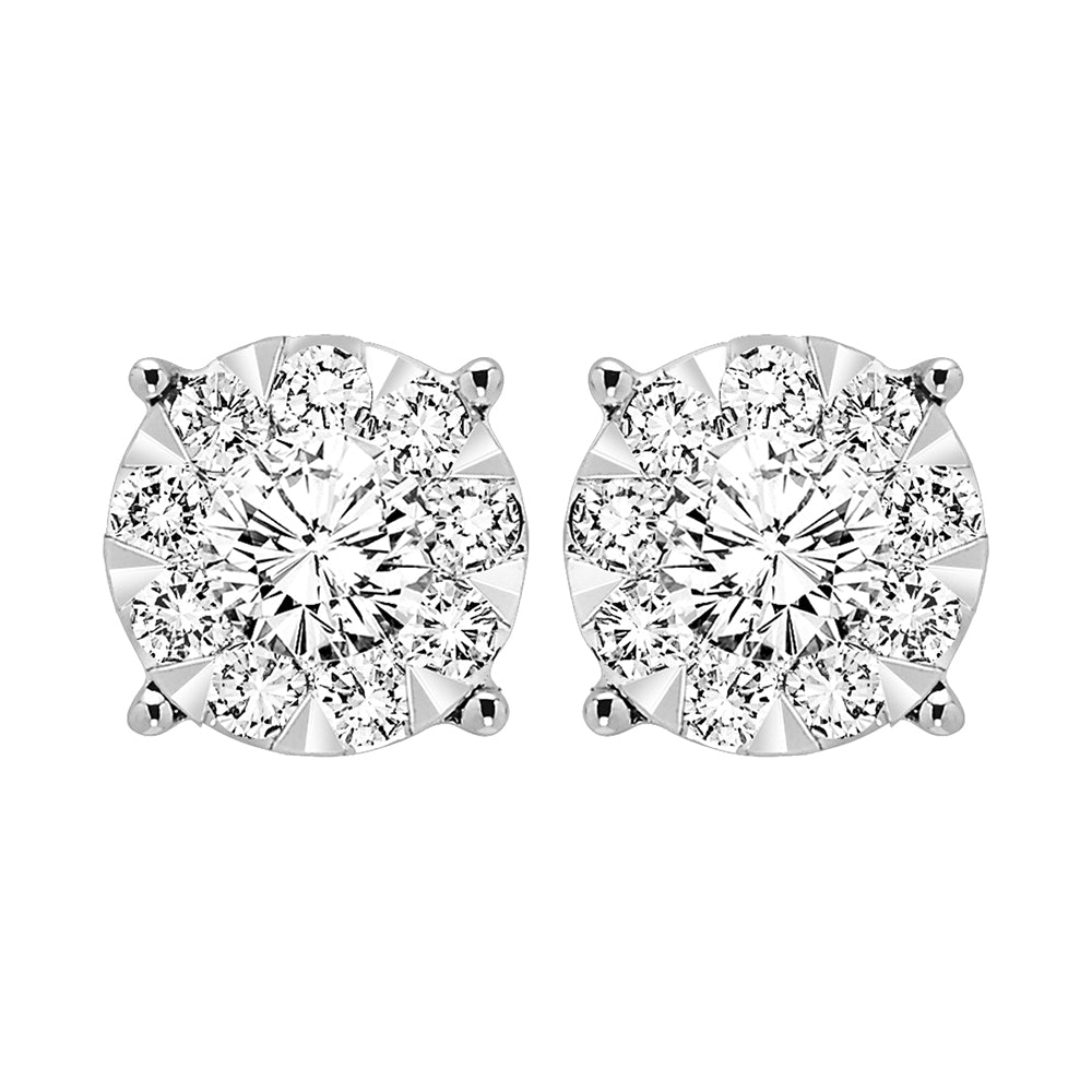 14Kt White Gold Diamond 1/4Ctw Earring