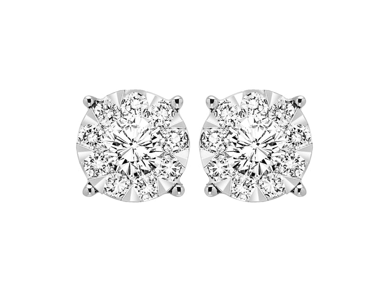 14Kt White Gold Diamond 3/4Ctw Earring