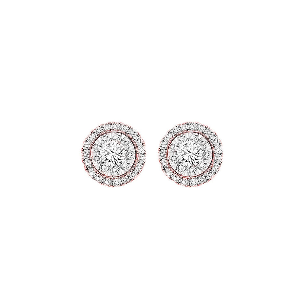 14Kt Rose Gold Diamond 1/2Ctw Earring