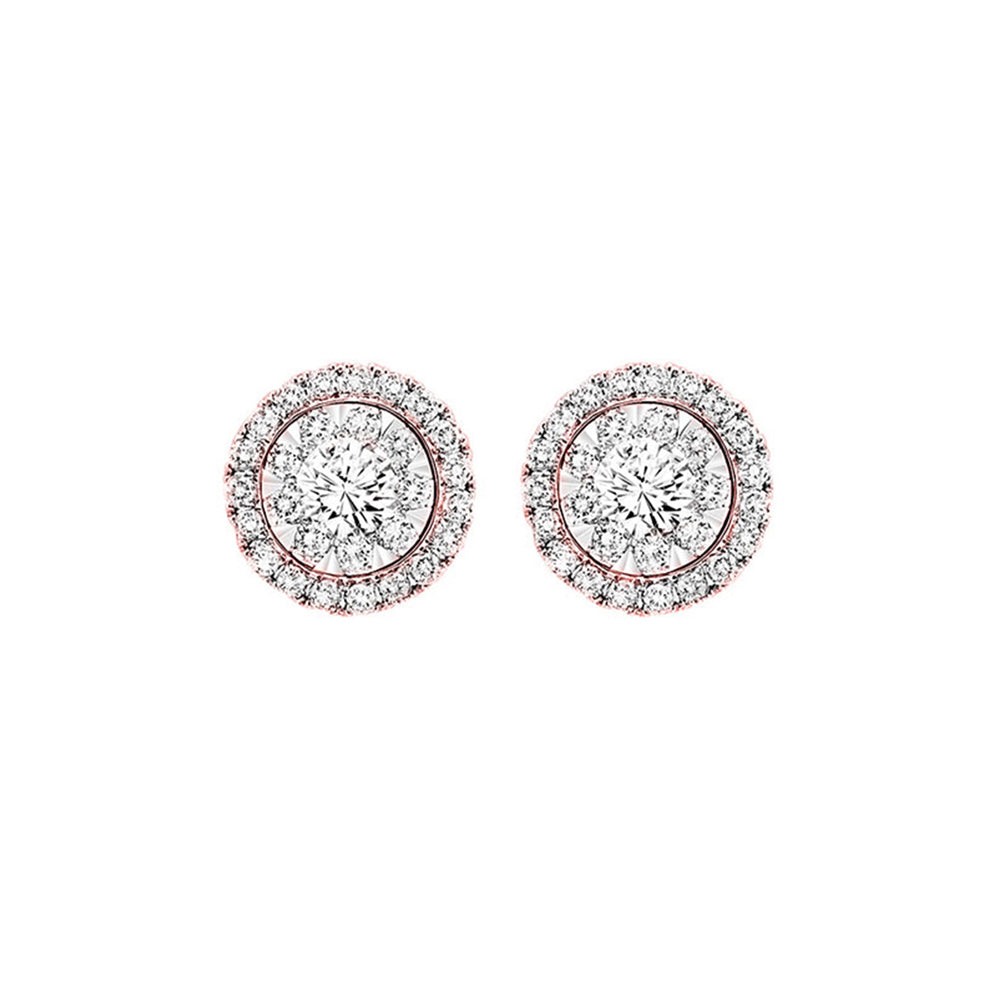 14Kt Rose Gold Diamond 3/4Ctw Earring