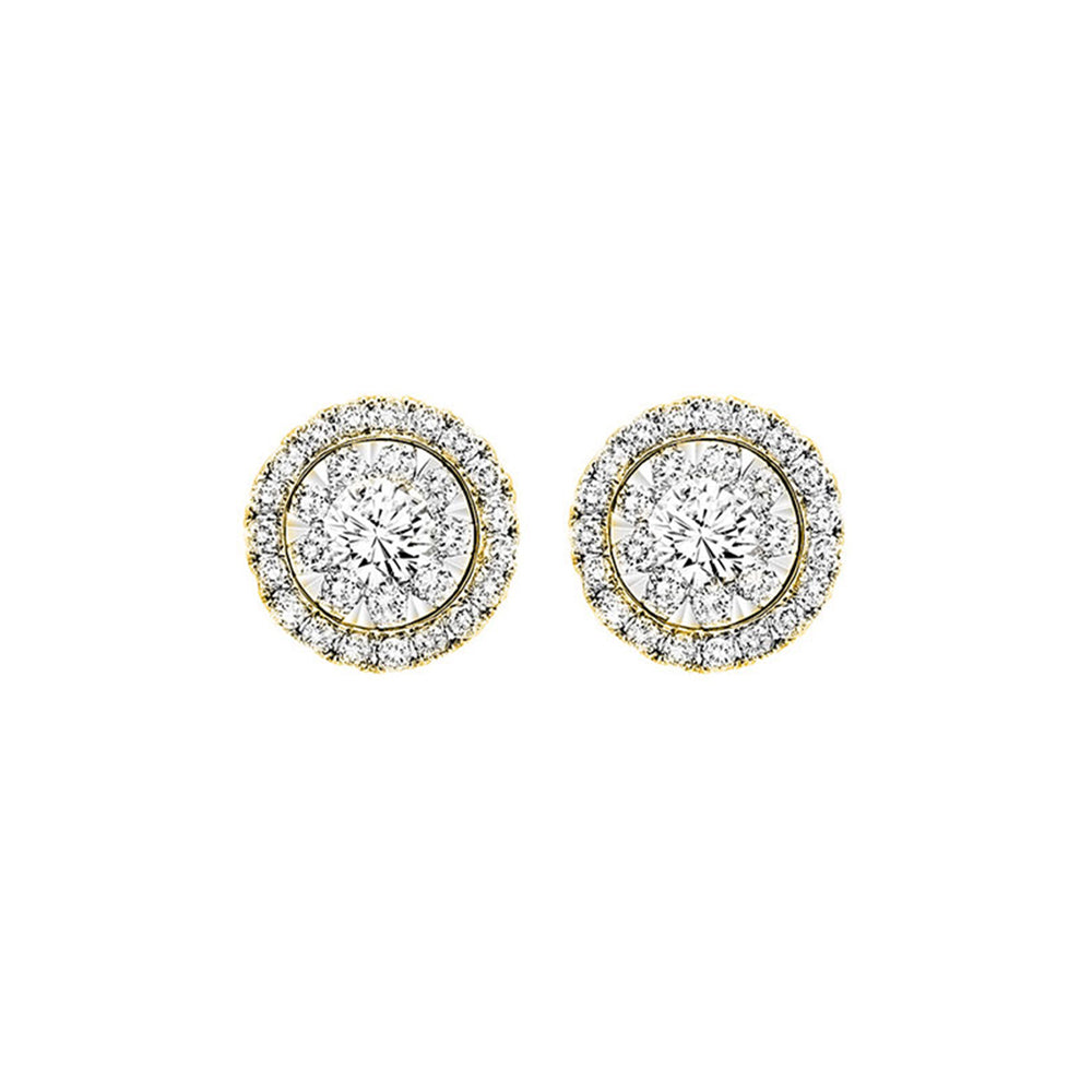 14Kt Yellow Gold Diamond 3/4Ctw Earring