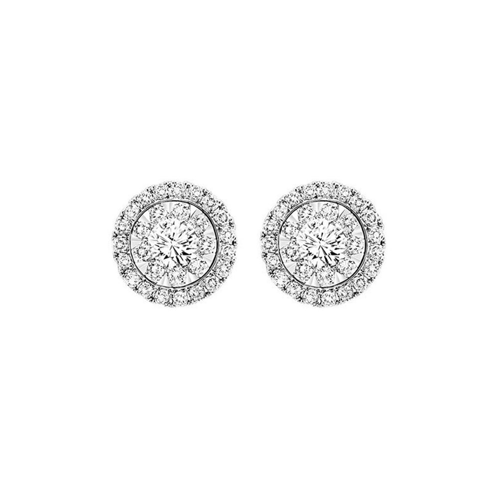 14Kt White Gold Diamond 3/4Ctw Earring