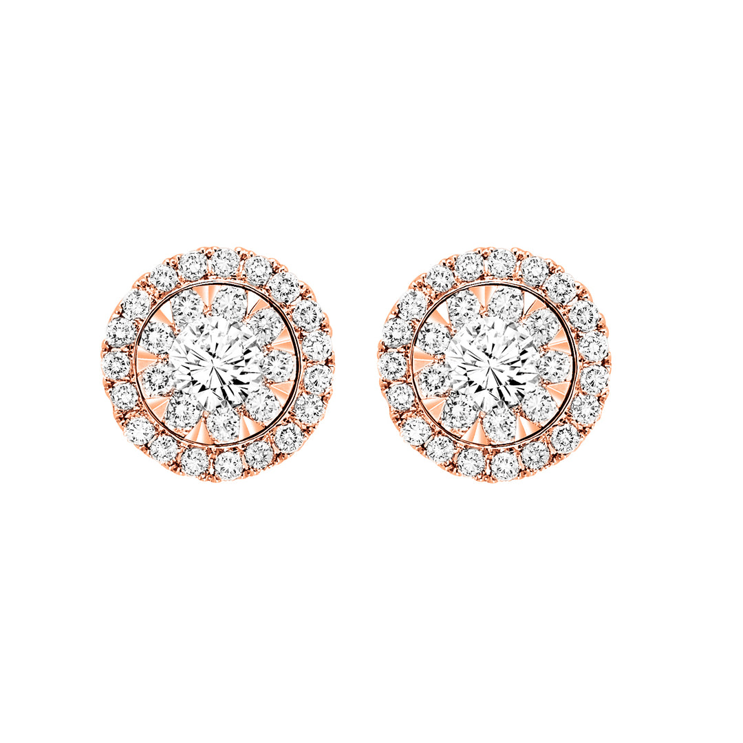 14Kt Rose Gold Diamond 1Ctw Earring