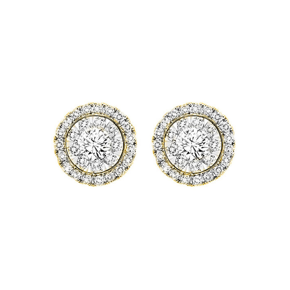 14Kt Yellow Gold Diamond 1Ctw Earring