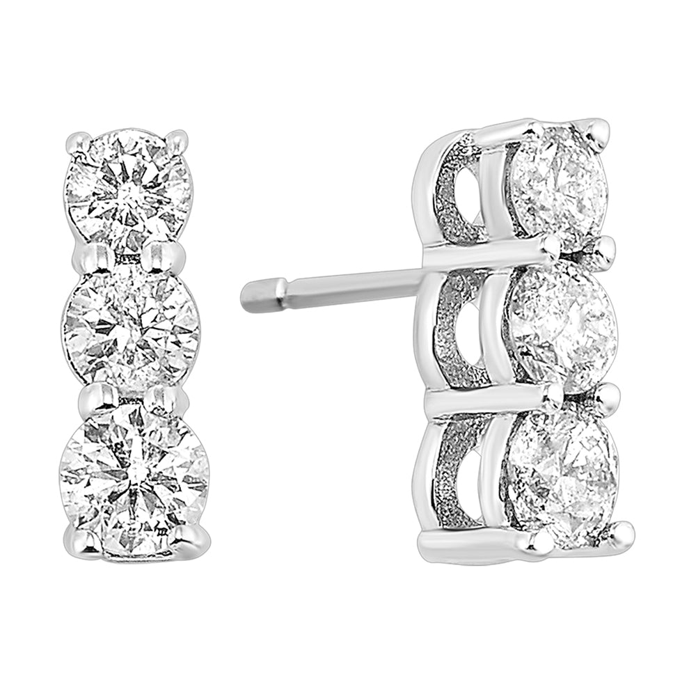 14Kt White Gold Diamond 1Ctw Earring