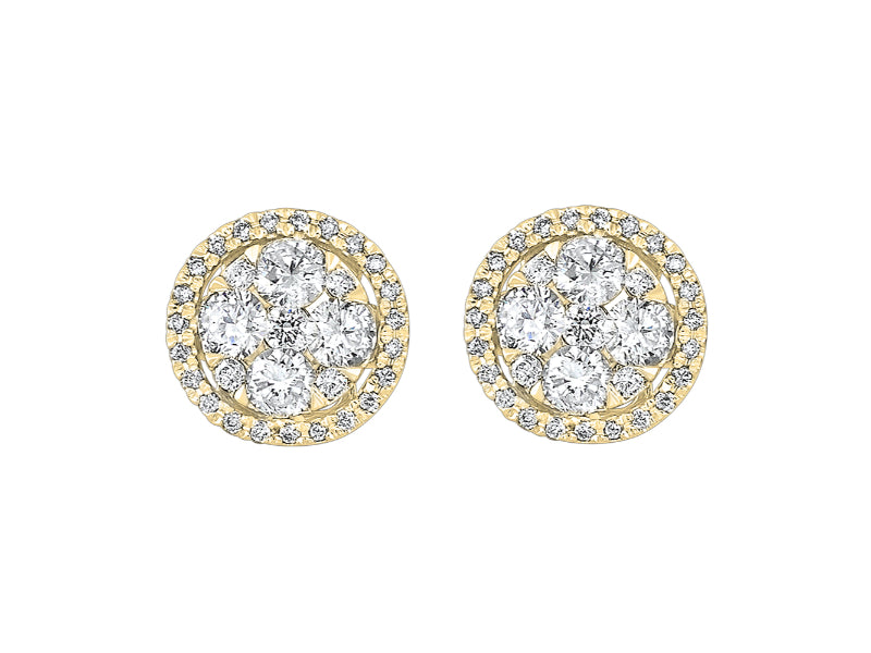 14Kt Yellow Gold Diamond 3/4Ctw Earring