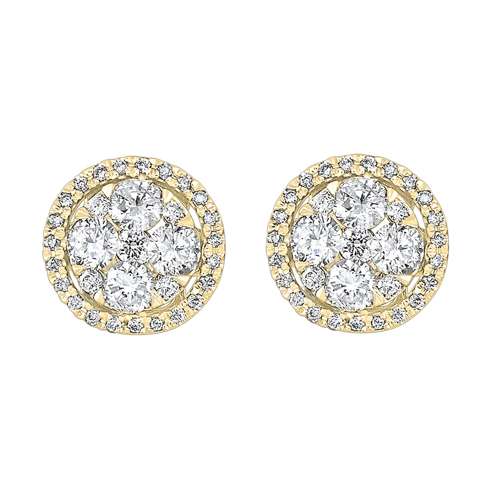 14Kt Yellow Gold Diamond 3/4Ctw Earring