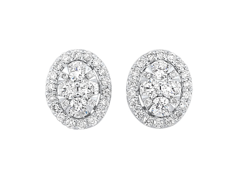 14Kt White Gold Diamond 1/2Ctw Earring