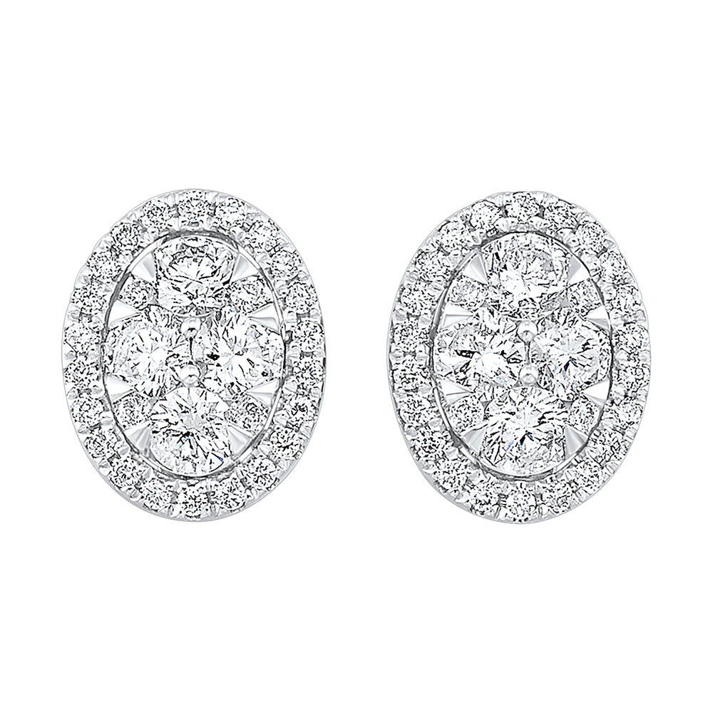 14Kt White Gold Diamond 3/4Ctw Earring