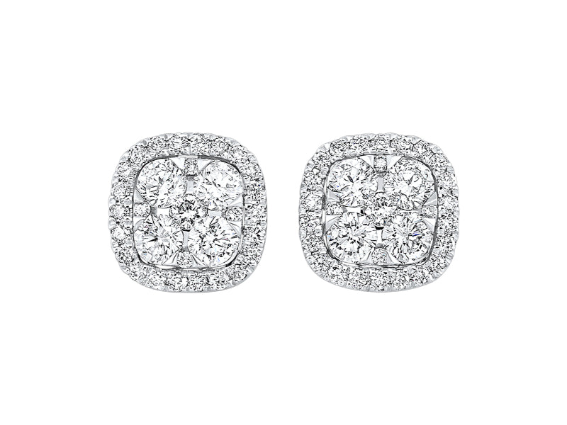 14Kt White Gold Diamond 1Ctw Earring