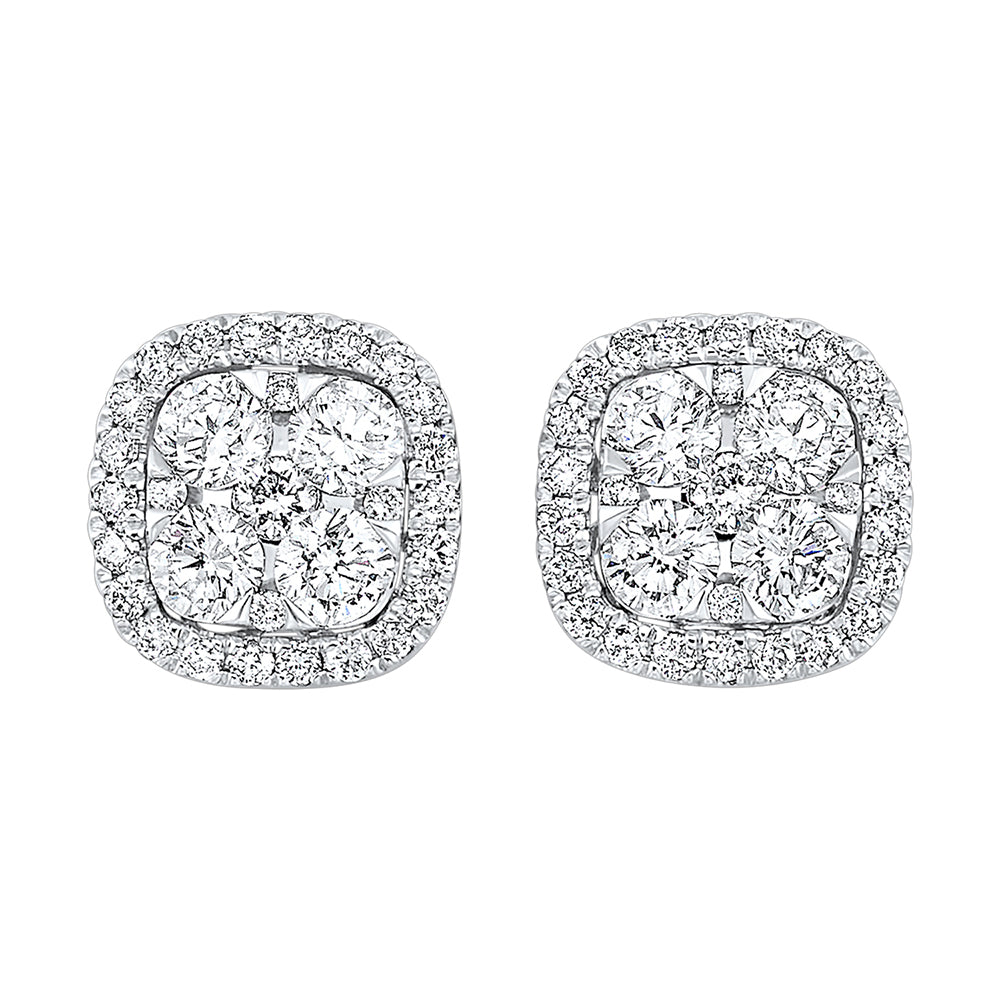 14Kt White Gold Diamond 1Ctw Earring