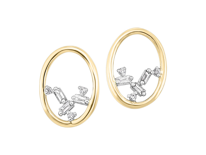 14Kt Yellow Gold Diamond 1/20Ctw Earring