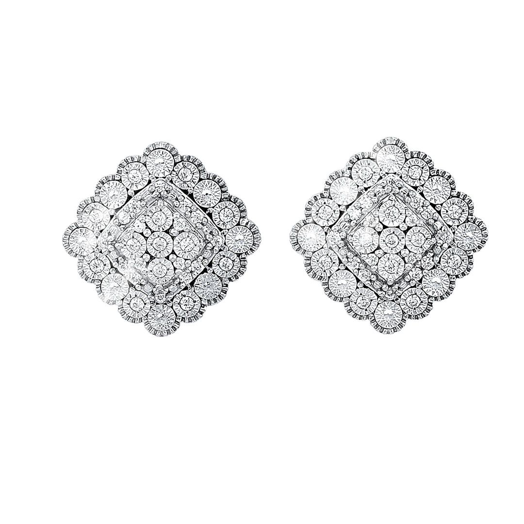 Silver Diamond 1/7Ctw Earring