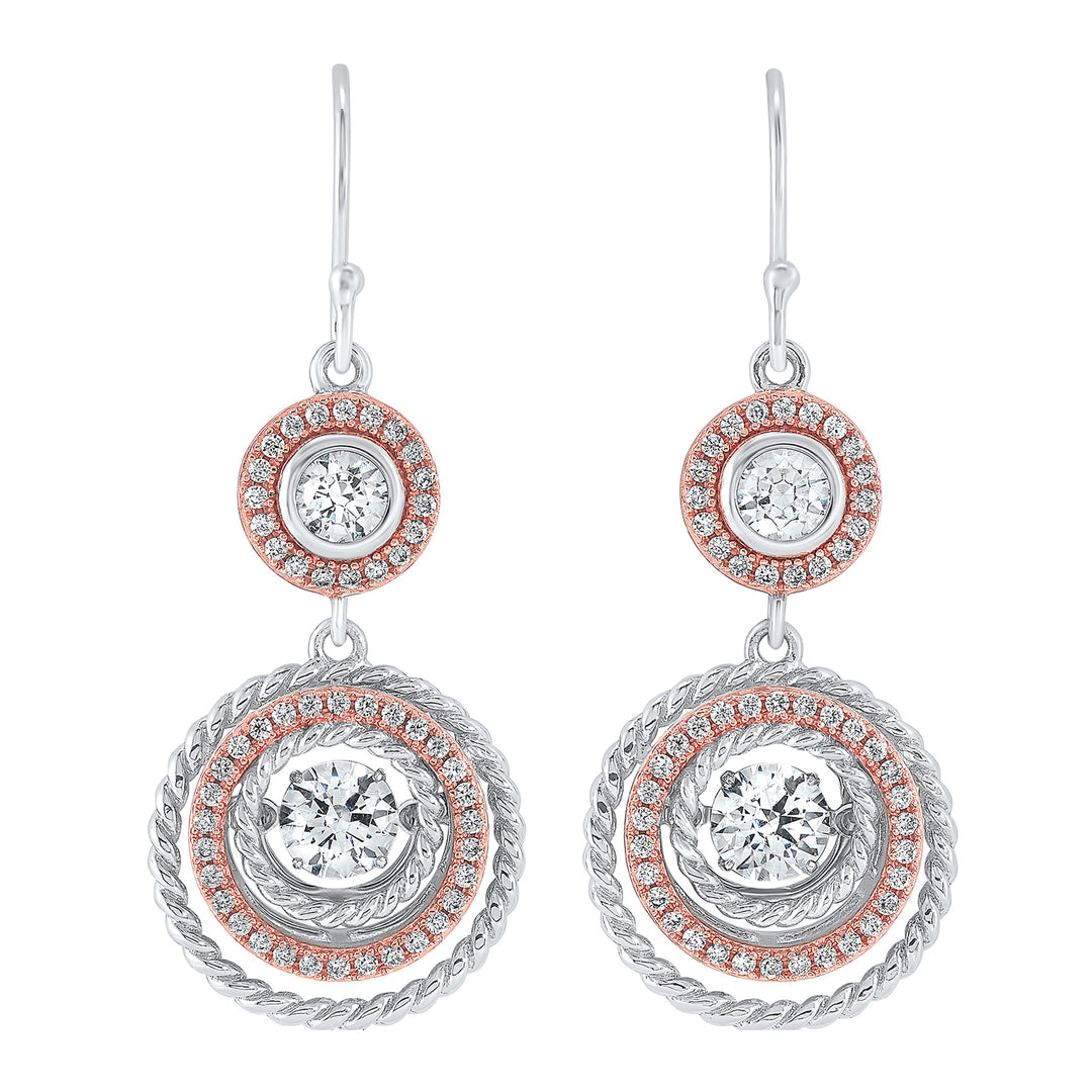 Silver White Rose Earring